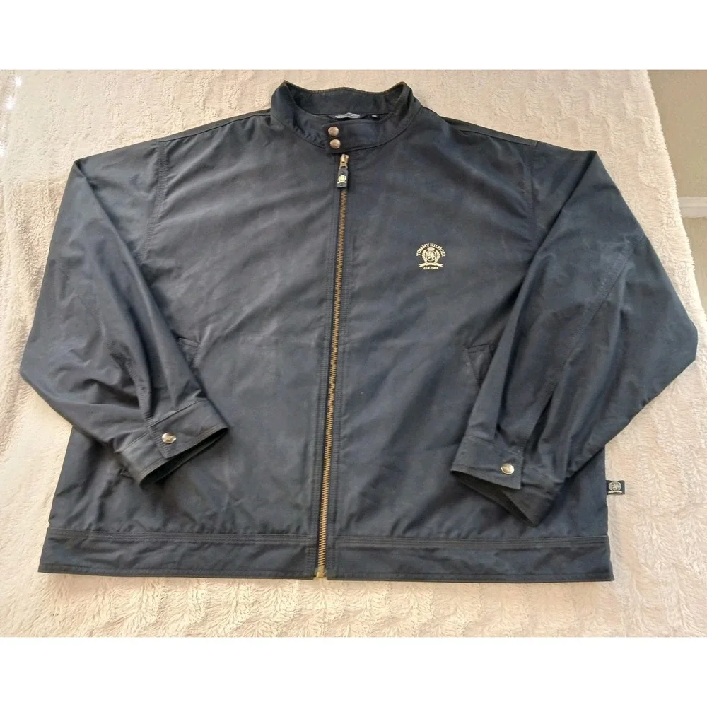 Vintage Tommy Hilfiger Full Zip Harrington Jacket Lion Crest Men's 2XL 90s-Y2K